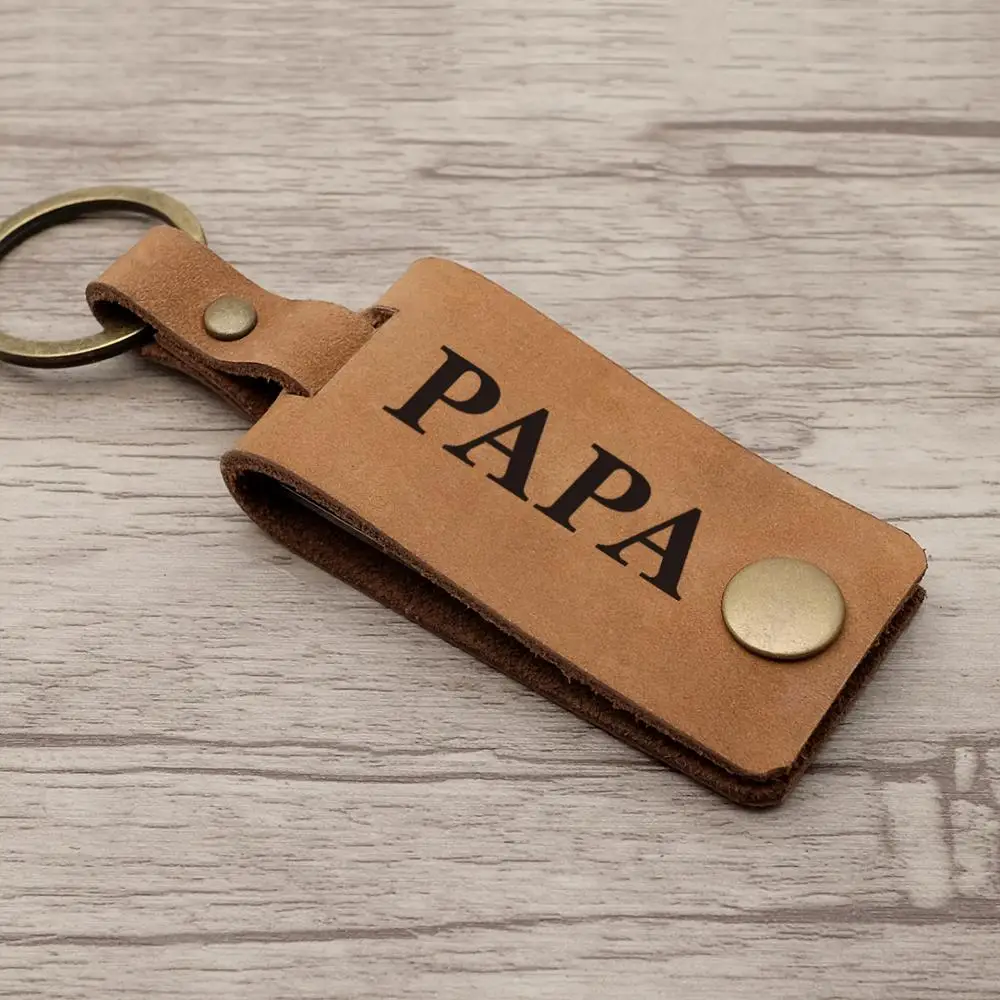 Фото брелок фото на заказ кожаный для папы подарок персональный Него | Украшения