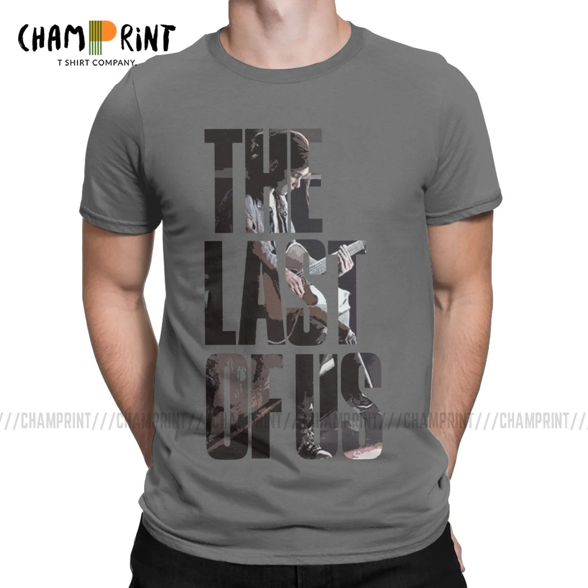 Футболка мужская из чистого хлопка с коротким рукавом логотипом The Last Of Us |