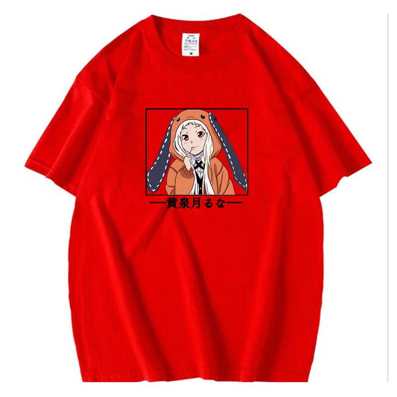 

2021 Japanese style summer loose couple Harajuku five-point sleeve t-shirt men and women trend personality printing all-match sh