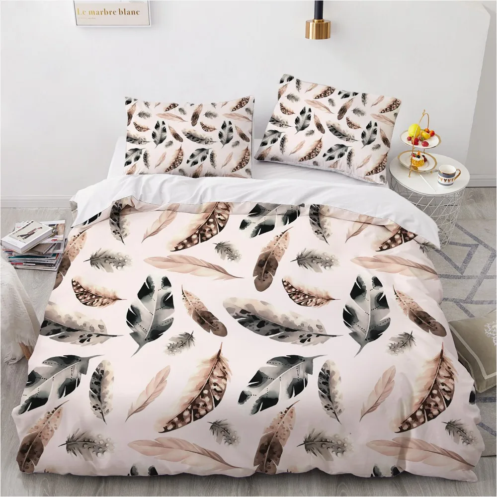 

3D Bohemian Beddings Custom Design Figure Quilt Cover Sets Gray Comforther Cases Pillow Covers King Queen Super King Twin Size