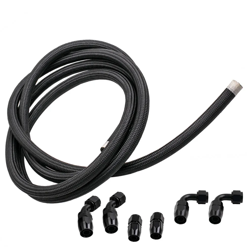 

10AN 12Ft Stainless Steel Braided Fuel Line + 6PCS Swivel Fitting Hose End
