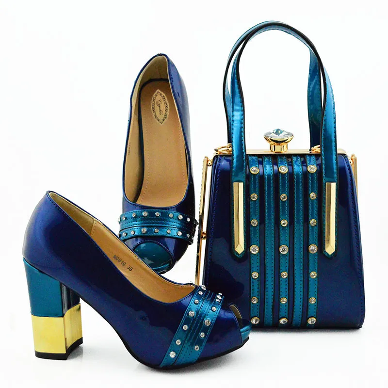 

Novelty Fashion Decorated With Rhinestone Shoes And Bag Set Fashion Style Woman High Heels Shoes And Bag Set For Wedding