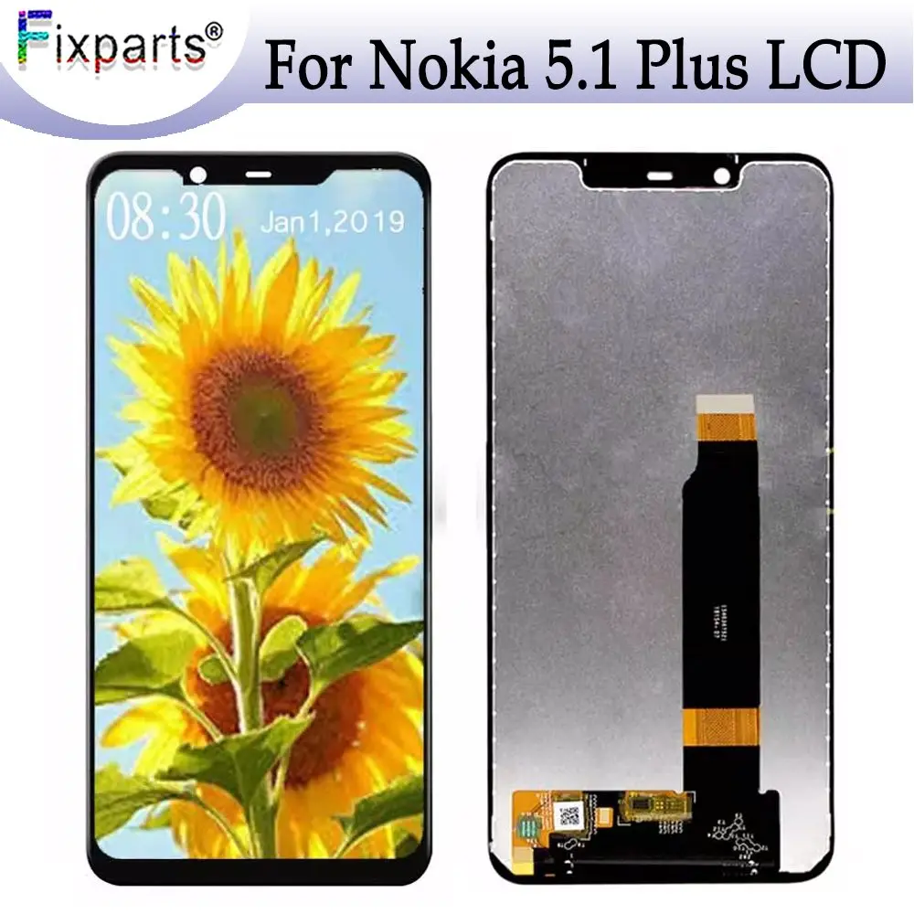 

2018 New Black 100% Tested For Nokia X5 LCD DIsplay Touch Screen Digitizer Assembly Replacement For Nokia 5.1 Plus LCD Screen