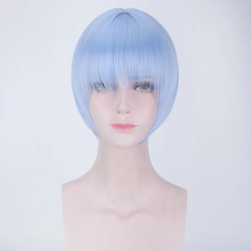 NEON GENESIS EVANGELION EVA Wigs парики короткие светло-голубые термостойкие синтетические волосы Perucas Косплей парик+ парик Кепка