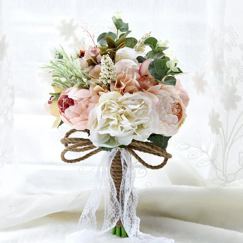 

Wedding Bouquet Flowers Marriage Accessories Small Bridal Bouquets Silk Roses Wedding Bouquets for Bridesmaids Decoration