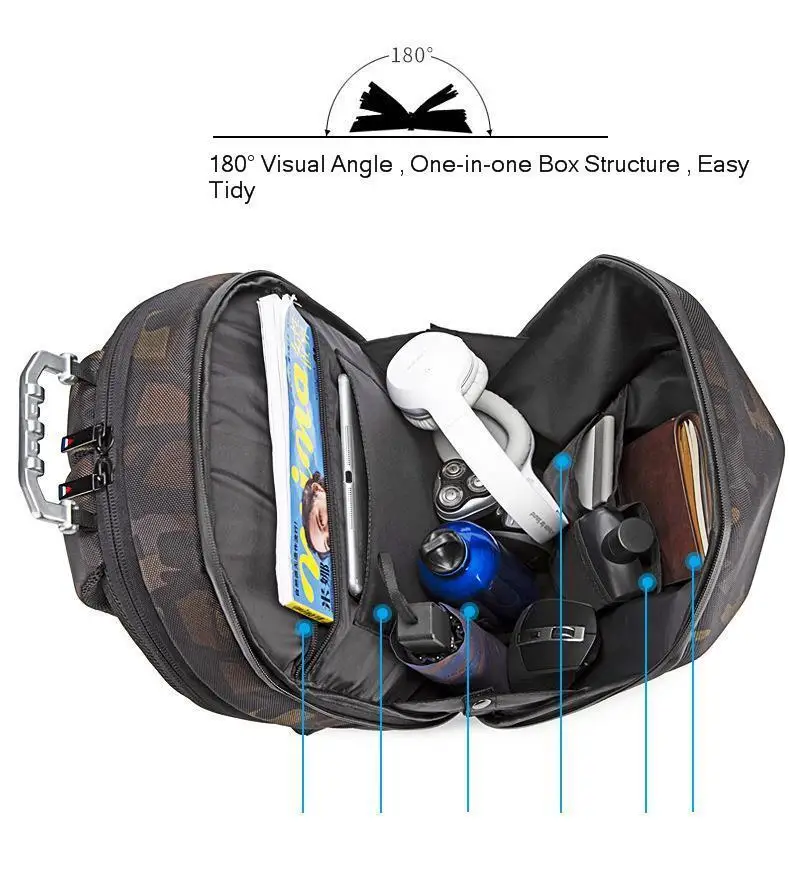 Fashion Man Backpack 15.6 Inch Laptop USB Charging Bluetooth Speaker Male Bags Recharging Multi-layer Space Travel Anti-thief
