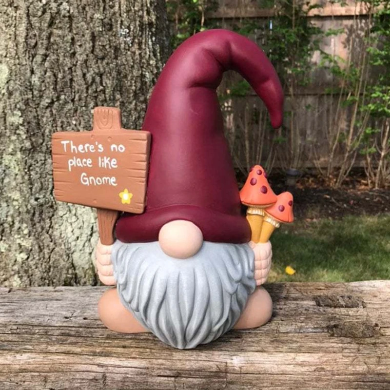 

Garden Gnome Statue Street Sign Swedish Tomte Yard Decoration Front Porch Dwarf Elf Figurines Outdoor Ornaments