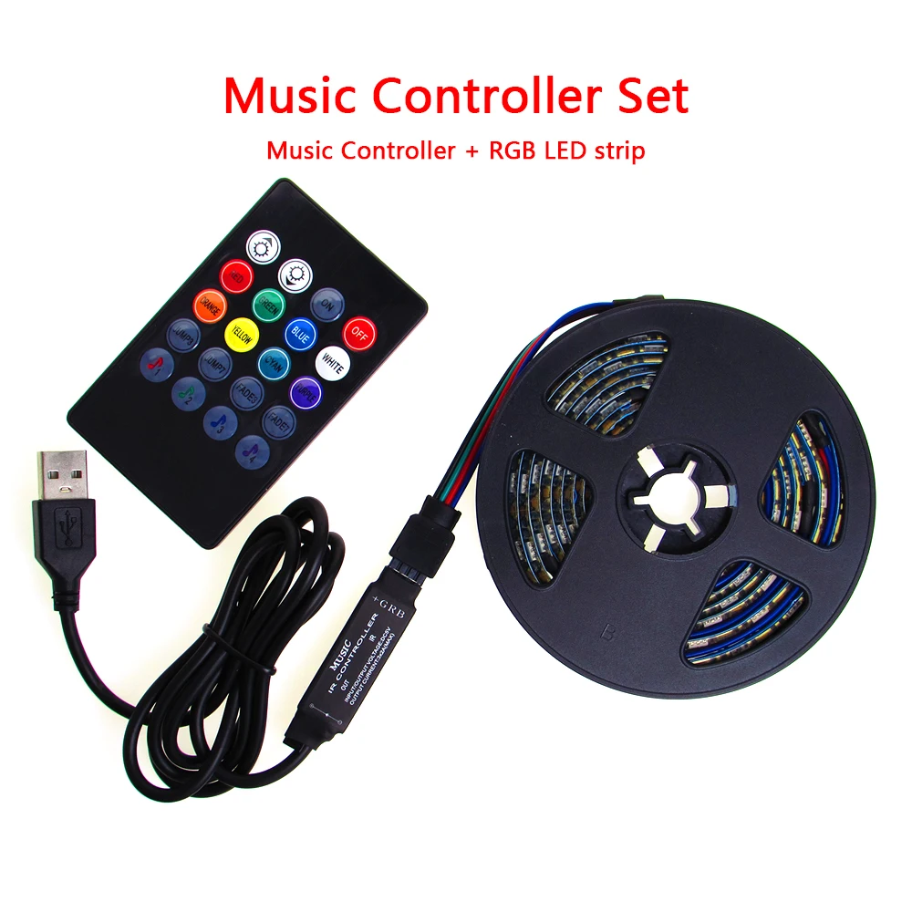 USB светодиодный светильник RGB 5V черная печатная плата 5050 0 5 M 5M Водонепроницаемый