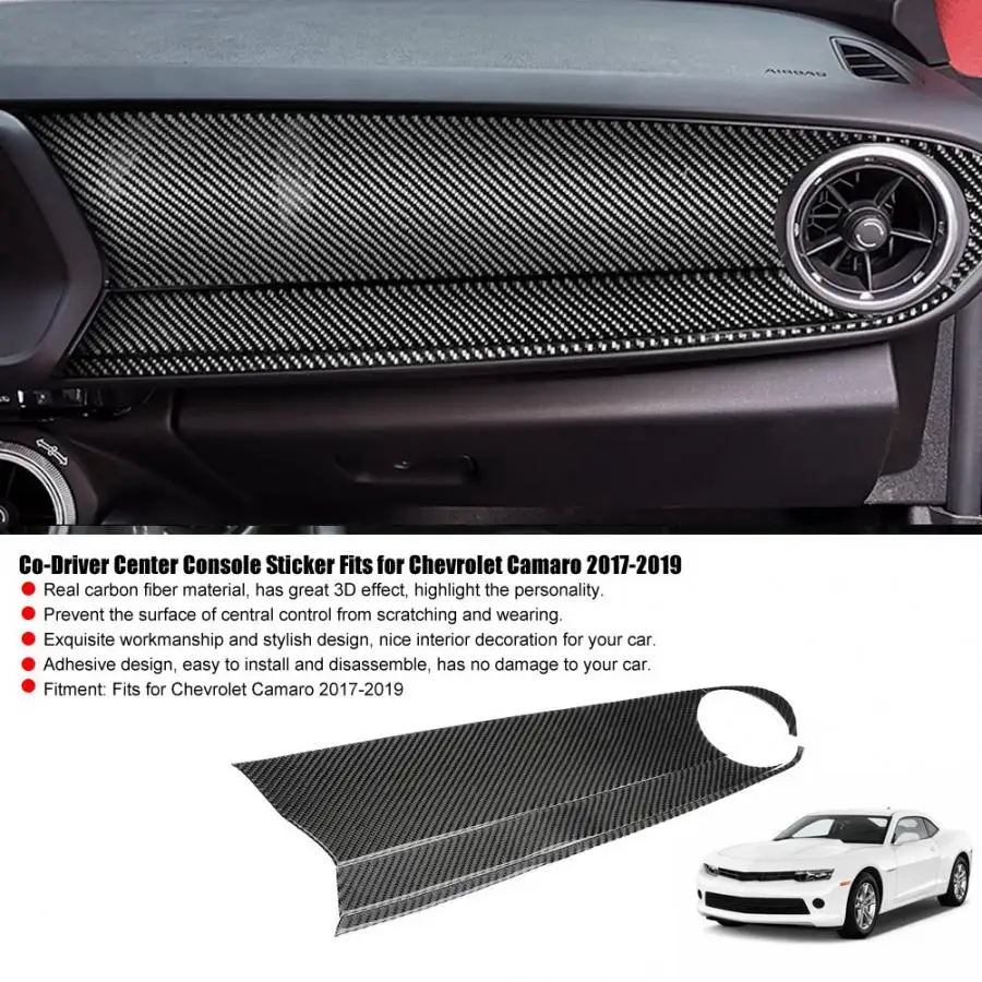 Наклейка на центральную консоль из углеродного волокна для Chevrolet Camaro 2017 2018 2019