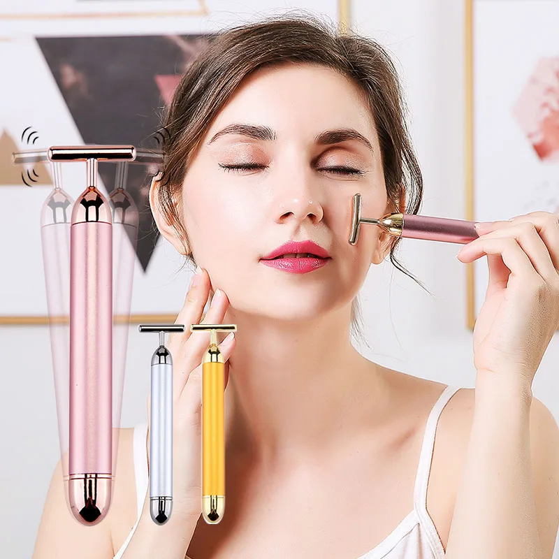 Роликовый вибрирующий массажер для лифтинга лица устройство похудения с 24