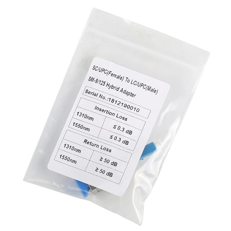 Одномодовый волоконно-оптический адаптер LC/UPC (папа)-SC/UPC (мама)-Гибридный