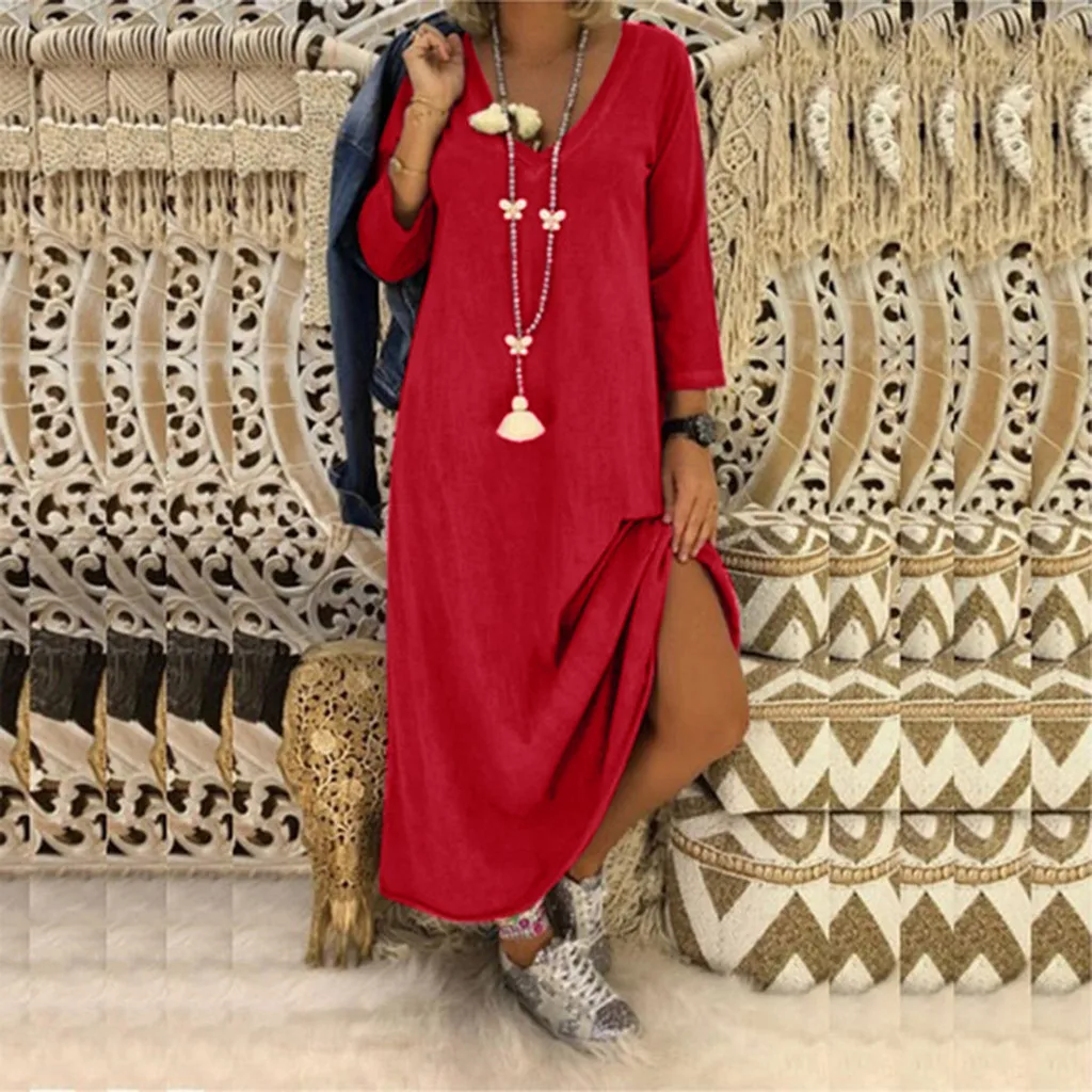 Женское платье большого размера 5XL для отдыха женское модное с v образным вырезом