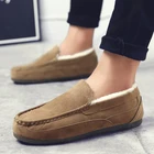 Мужские зимние ботинки без шнуровки, теплые Повседневные слипоны, европейская стандартная нескользящая обувь