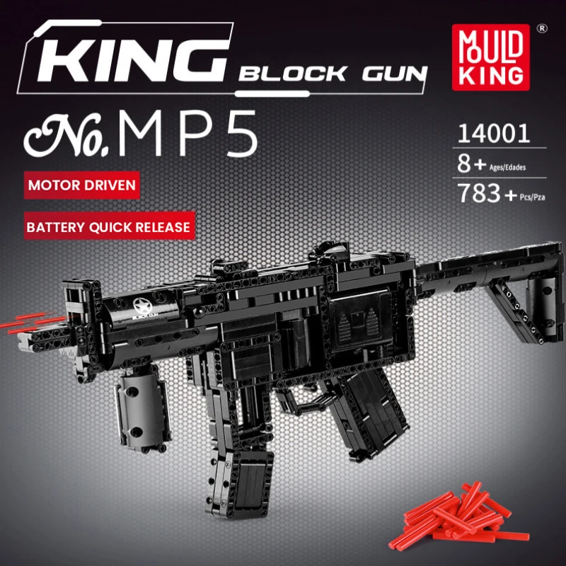 

Toys MOULD KING 14001 MP5 Shooting Gun Model Building Block Set Simulation Manually Loaded Weapon Toy for Adults Children Gift