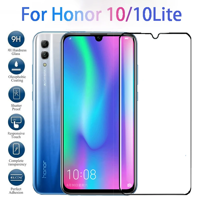 Закаленное защитное стекло для Huawei Honor 10 защитная пленка экрана Lite легкое