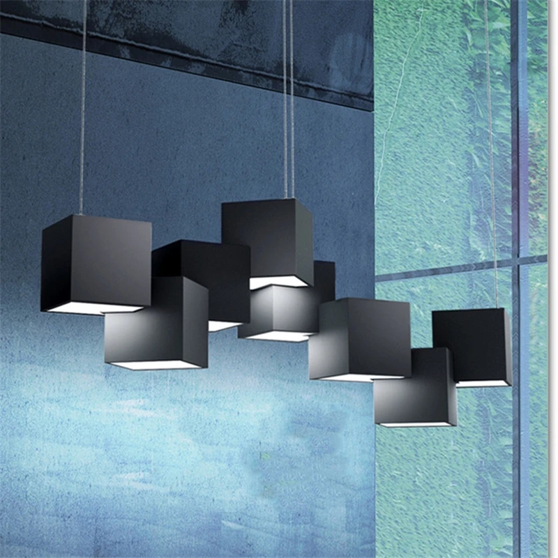 Пост современный чердак галерея студийный светильник Арт куб лампа столовая