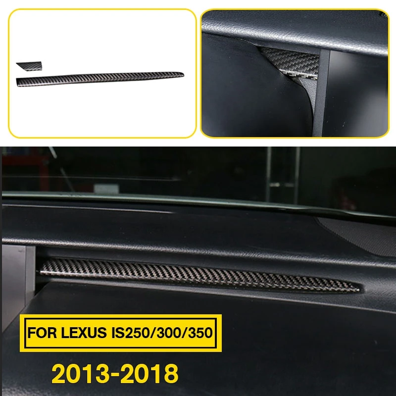 2pcs Pcmos углеродное волокно центральная консоль полоса отделка Подходит для LEXUS IS250/300/350 2013- аксессуары для интерьера Новинка - Название цвета: 2pcs