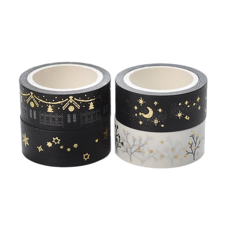 Бумажная лента для маскировки 1 шт. упак. черная луна звезды Васи 5 см х м наклейка