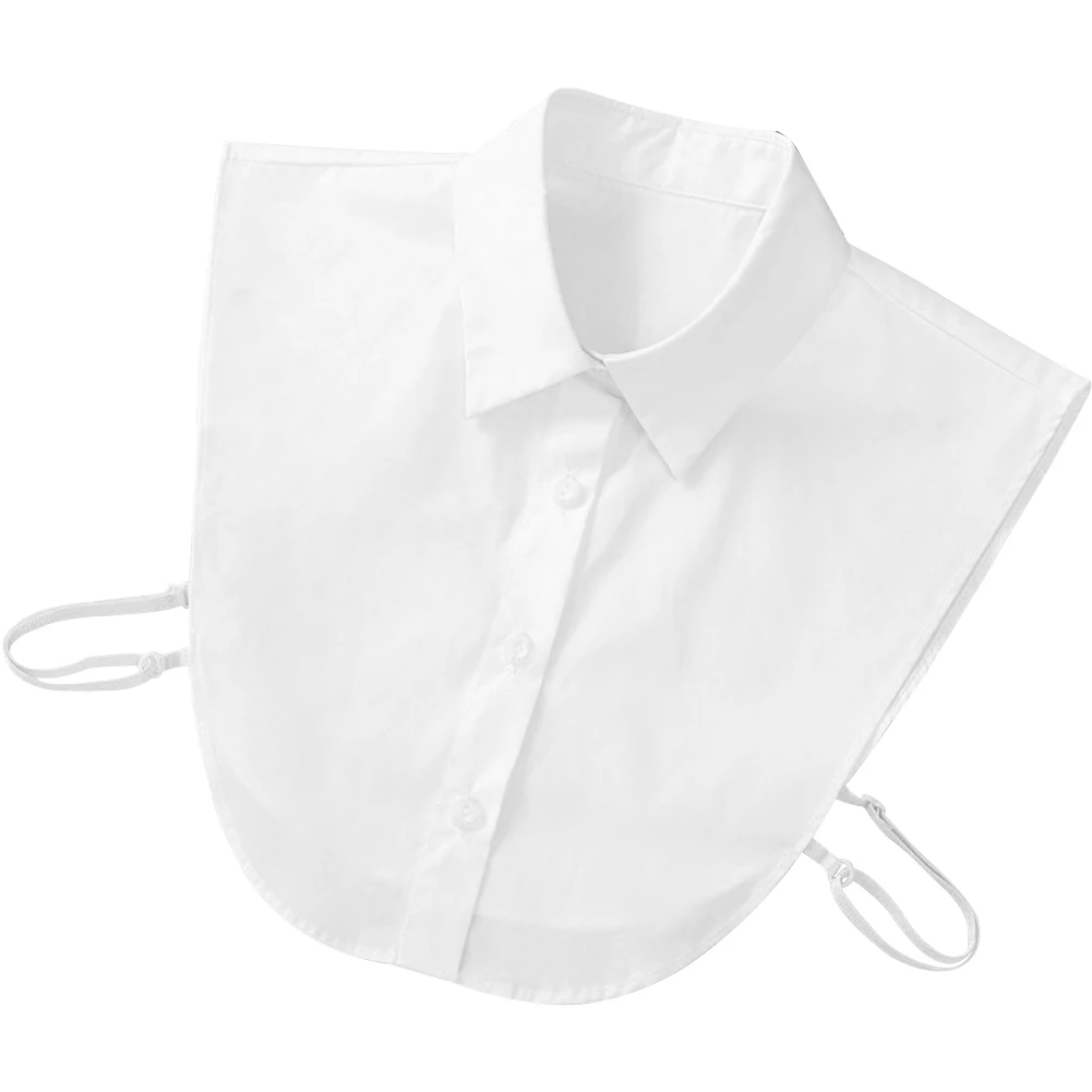 

Blouse Dating Easy Wear Women Fake Collar Washable Multifunction Half Shirts Adjustable Business Cotton Polyester Detachable