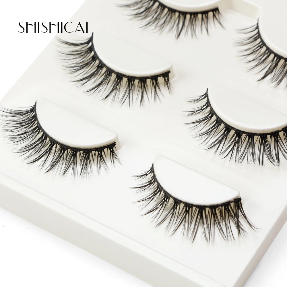 10 коробок/партия натуральные накладные ресницы Красота Макияж толстый крест