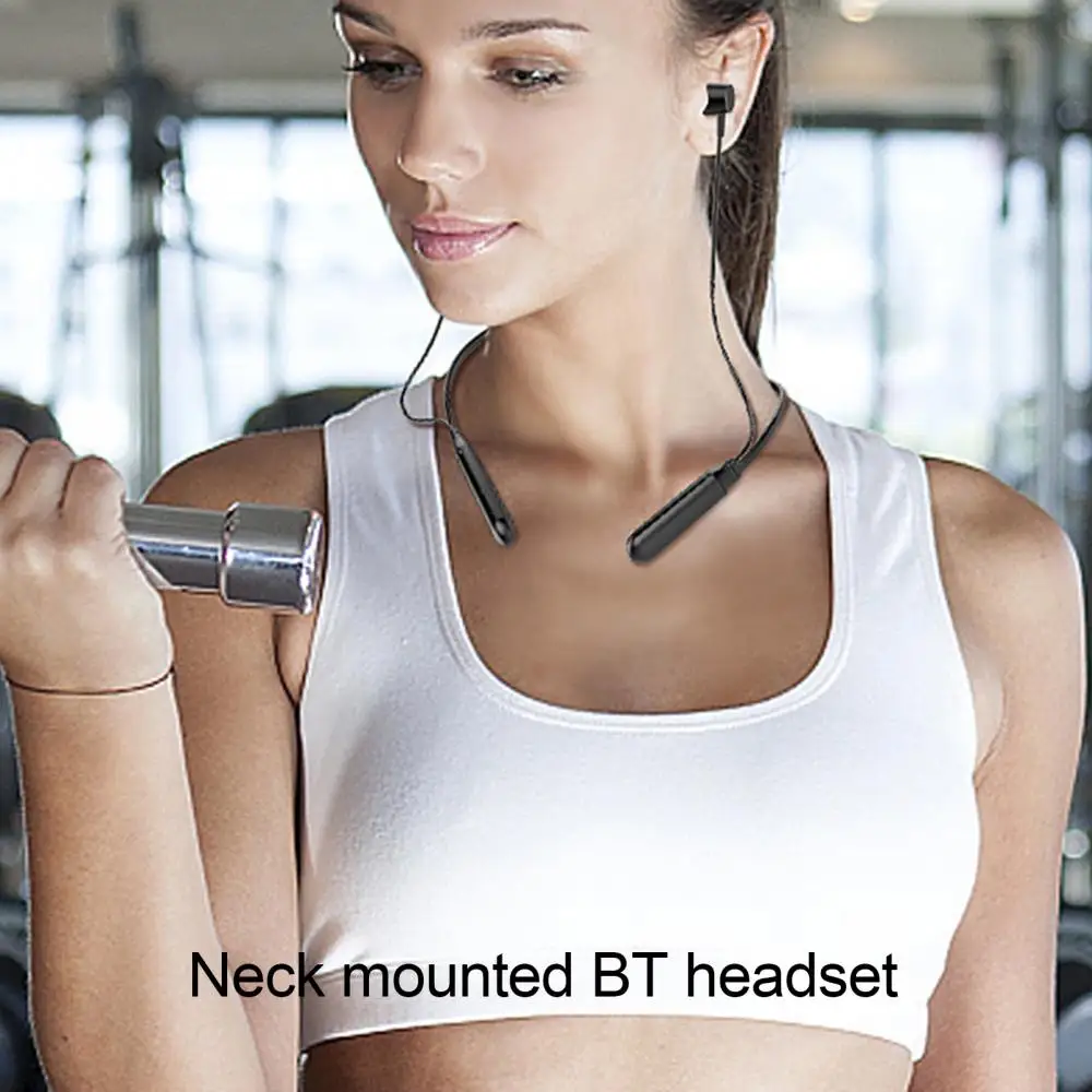 

Sports Bluetooth Headset Neck Headset5.1 Waterproof Noise Reduction Wearable Earphone Bass Wireless Magnetic Rechargeable