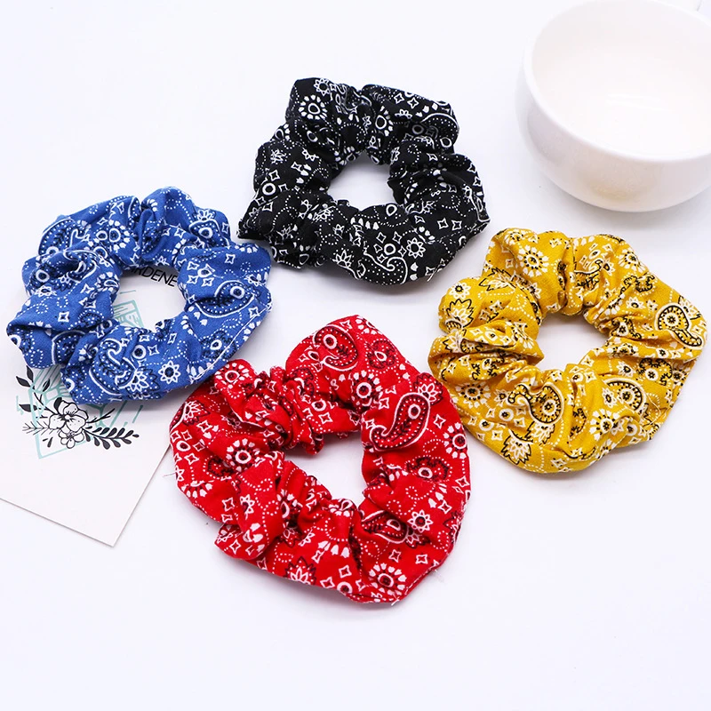 

Fashion Cashew Hair Holder Flower Bandana Hot Elastic Scrunchies Women Hair Tie Ponytail