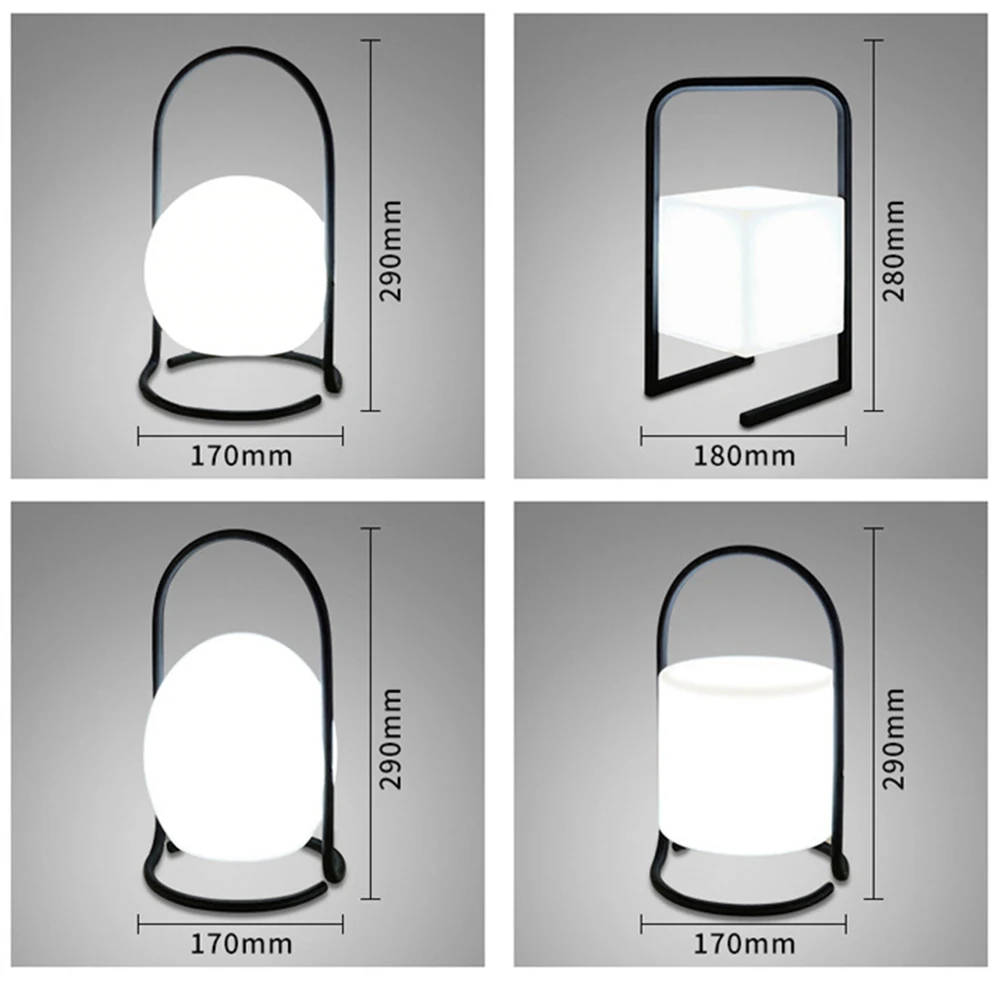 

Warm White Light Rechargeable RGB Color Changing Night Light Table Lamp Geometric Bedside Lamps for Bedrooms