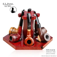 %e2%96%82%ce%be smoker wooden tobacco pipe stand rack case display holder for 6 smoking pipes hand carved by shaolan from solid ebonytree woo