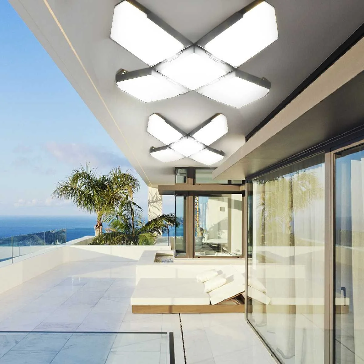 

LED 4 Leaf Garage Lights 40W Foldable Ceiling Fan Light Deformable Blade Bulb for Home Warehouse Workshop Industrial Lighting