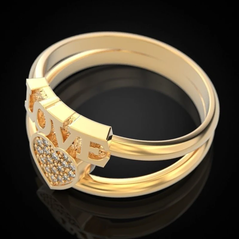 Модные кольца для помолвки женщин обручальное кольцо с сердцем и цирконием