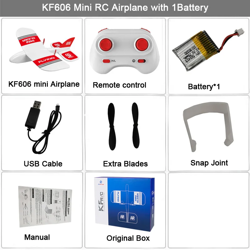 With 1 Battery BX KF606 2,4 Ghz RC самолет летающий самолет EPP планер из пеноматериала игрушечный самолет 15 минут флигт время RTF самолет из пеноматериала игрушки детские подарки - Цвет: With 1 Battery BX