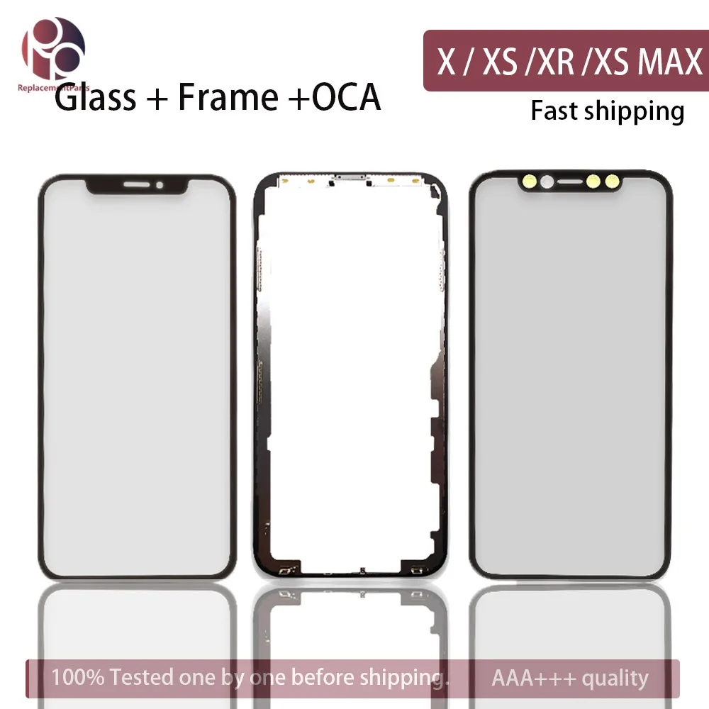 10 шт. передняя стеклянная рамка OCA для iPhone X / XS XR MAX XSM замена экрана|Сенсорные