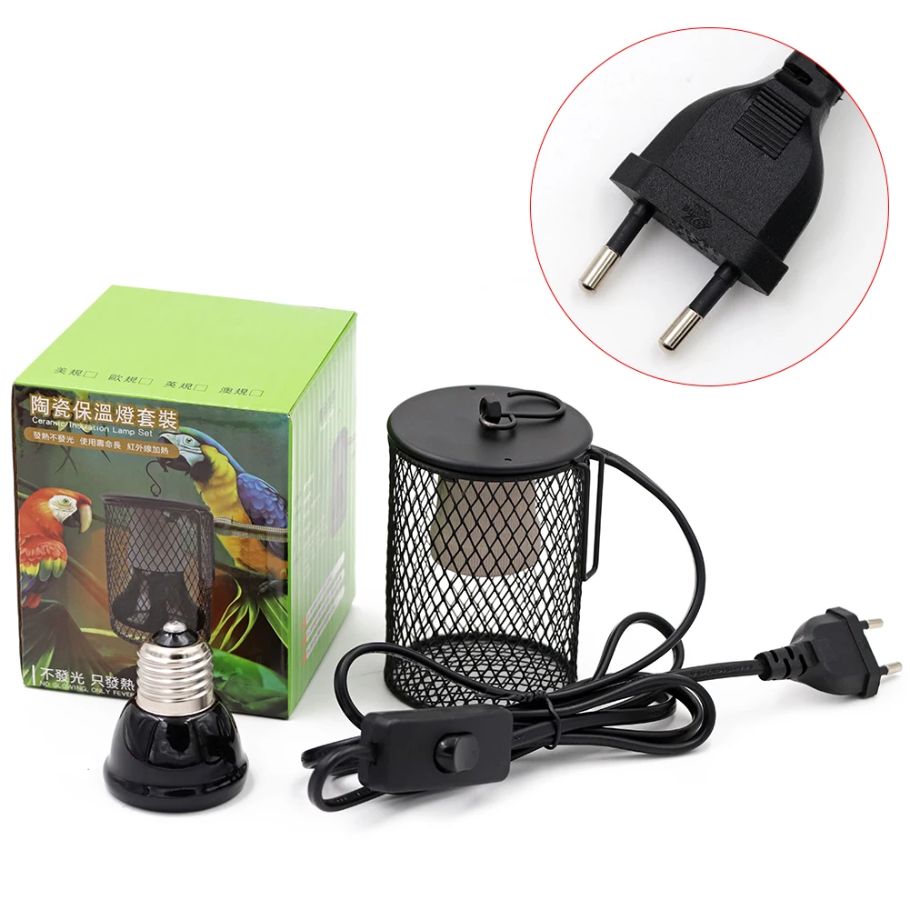 

E27 Pet Heating Lamp for Turtle Snake lizard Infrared Ceramic Emitter Heat Light 50W/75W/100W Reptile Lamp Reptile Light EU Plug