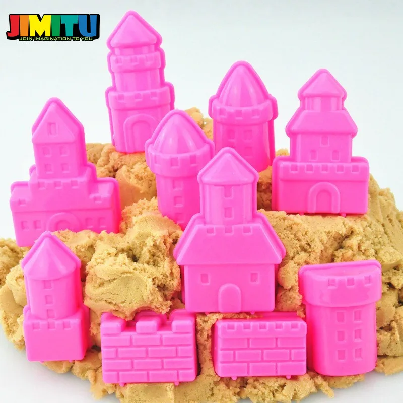 JIMITU 10 шт. замок песочный замок форма дом модель портативный Пластилин для детей играть пляж песок глина Модель Строительный комплект