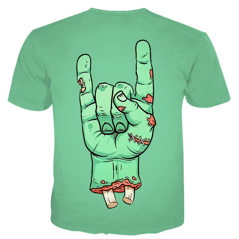 

2021 new fashion summer children's 3D printed T-shirts for boys and girls, funny palm-to-mouth anime short-sleeved T-shirts