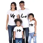 Белая футболка с надписью Love для родителей и детей, одежда для отца, матери и ребенка, летняя семейная одинаковая футболка, пуловер с коротким рукавом, топы