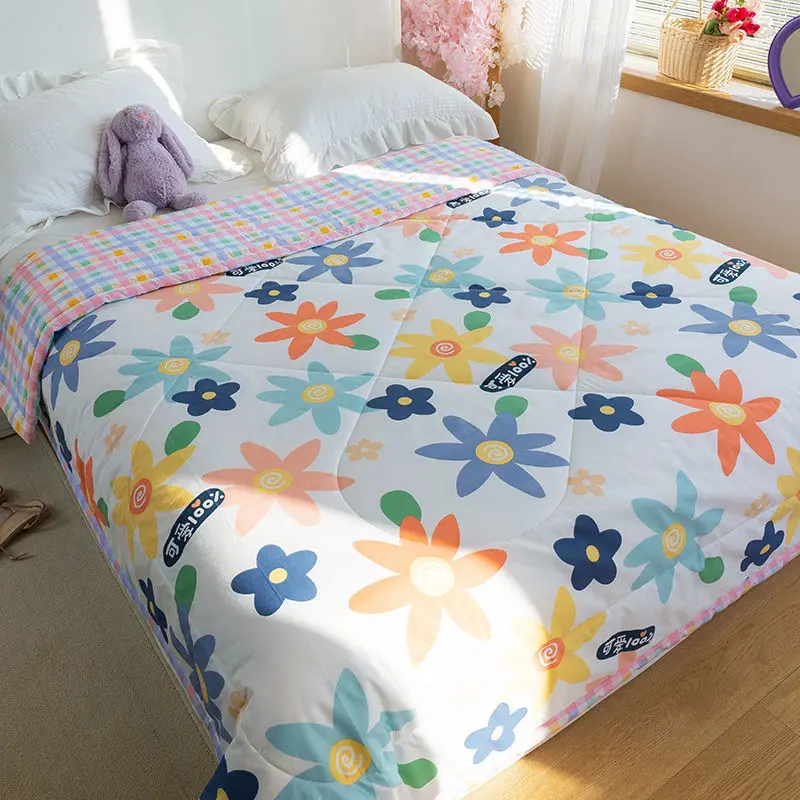 Натуральное покрывало для кровати взрослых тонкое одеяло летнее Хлопковое