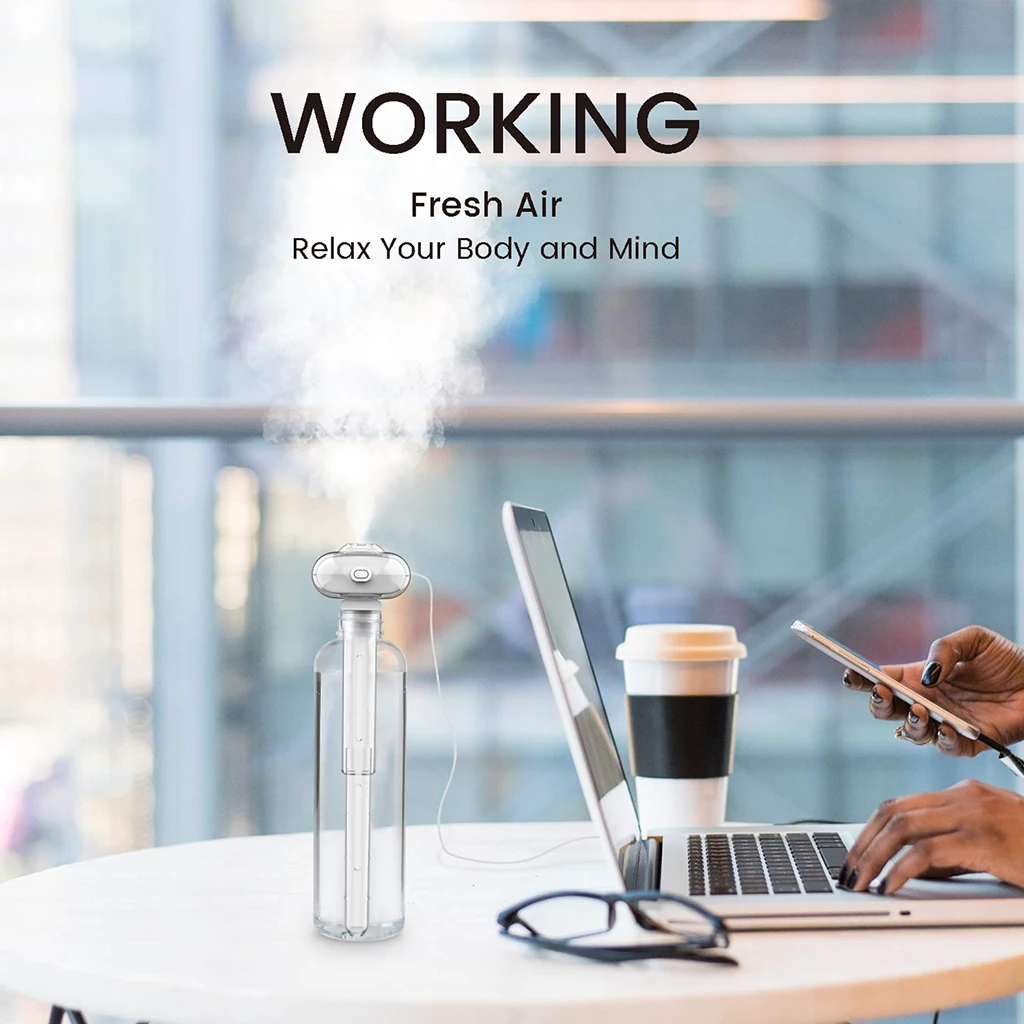 

Home Office Bedroom USB Fogger Mist Maker Air Humidifier USB Charging Skincare Moisturizing Air Humidifier with LED Light