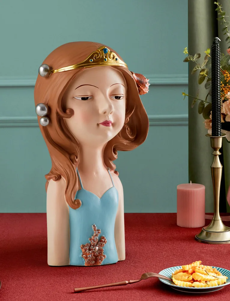 

Europese Kroon Prinses Buste Sculptuur Ornament Woonkamer Desktop Meisje Kamer Decoratie Creatieve Figuur Standbeeld Home