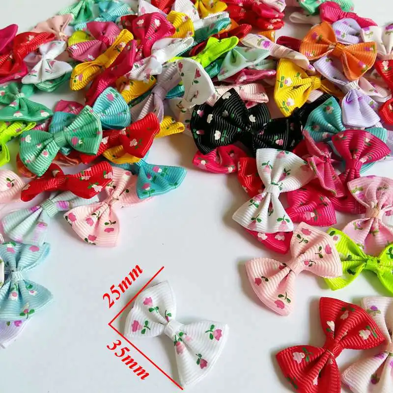 

40pcs/lot 23mm*35mm Satin Ribbon Bow Gift Package For DIY Handmade Bow Wedding Decoration Scrapbooking Sewing Craft