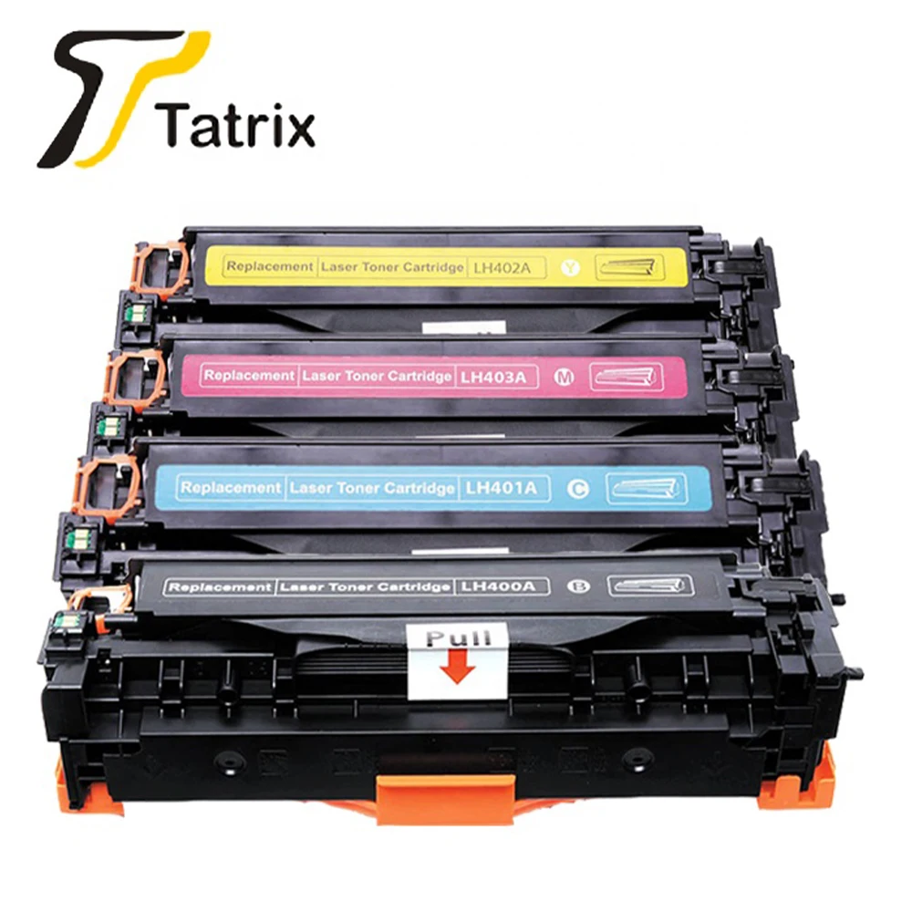 Фото TATRIX CE400X CE401C CE402M совместимый цветной картридж с тонером 400 401 402 403 для hp Laserjet Enterprise