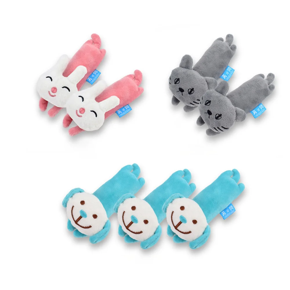 Dog Squeak Toys Cute Cartoon Animal Style Toy Interactive Soft Plush Rabbits For Large Dogs Puppy Chew Pet Accompany | Дом и сад