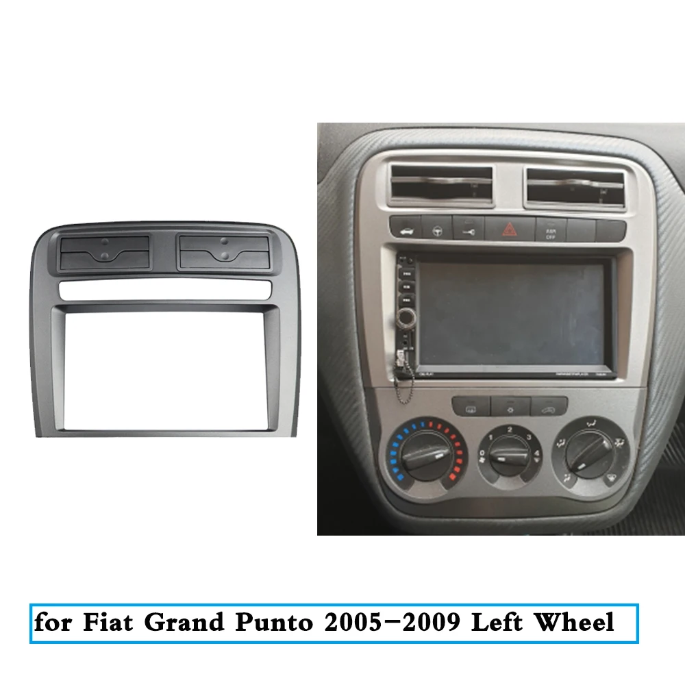 Двойной 2 Din автомобиль радио фасции подходит для Fiat Grand Punto 2005-2009 левое колесо тире Монтажная Установка отделка рамка стерео-комплект