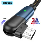Вращающийся на 180 градусов кабель Micro USB C Elough, 3 А, кабель USB Type-C для быстрой зарядки для Samsung, Huawei, Xiaomi Poco X3, M3, провод для передачи данных для телефона, шнур