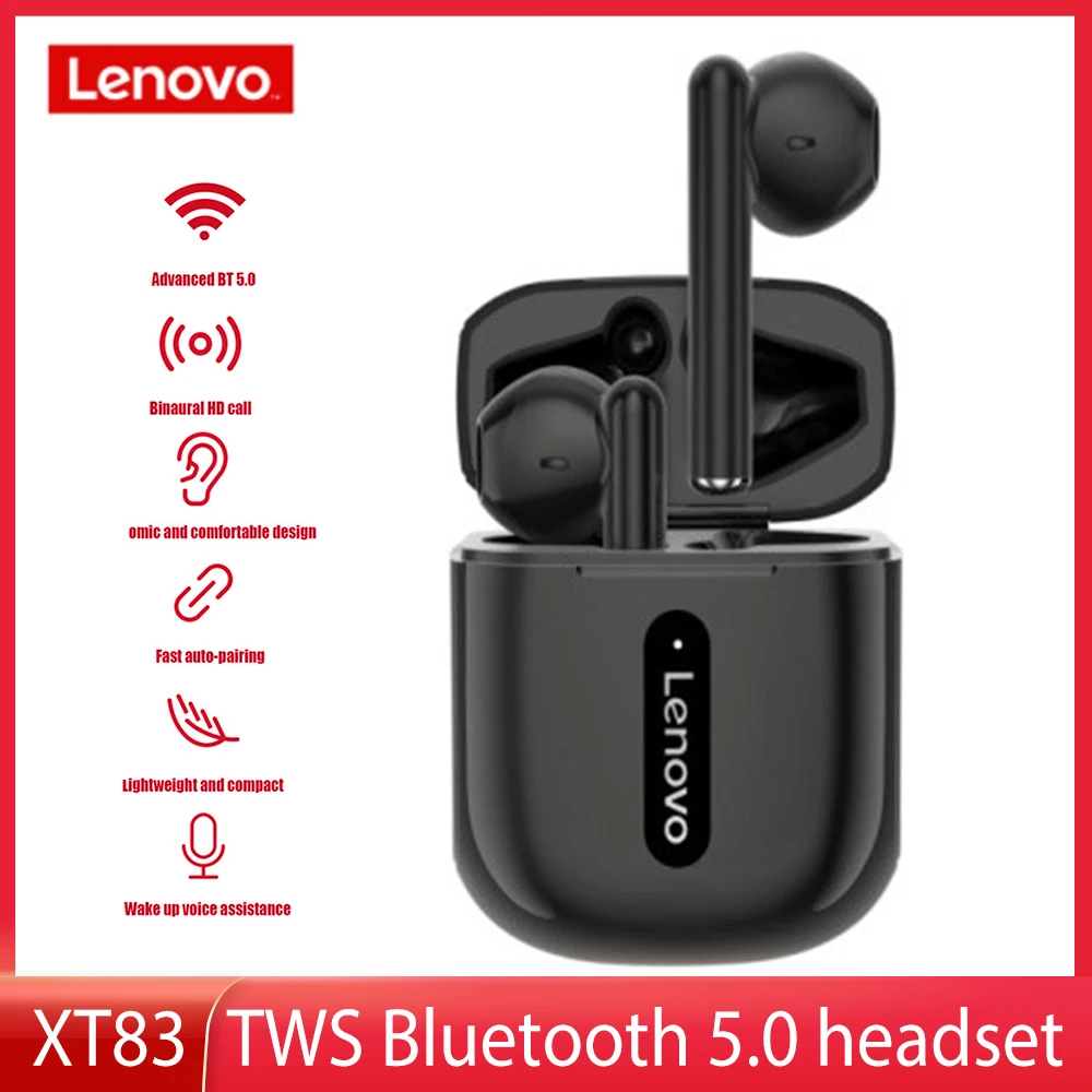 

Беспроводные наушники Lenovo XT83, Bluetooth 5,0, TWS, стерео, сенсорное управление, с зарядным чехлом 300 мАч, беспроводные наушники