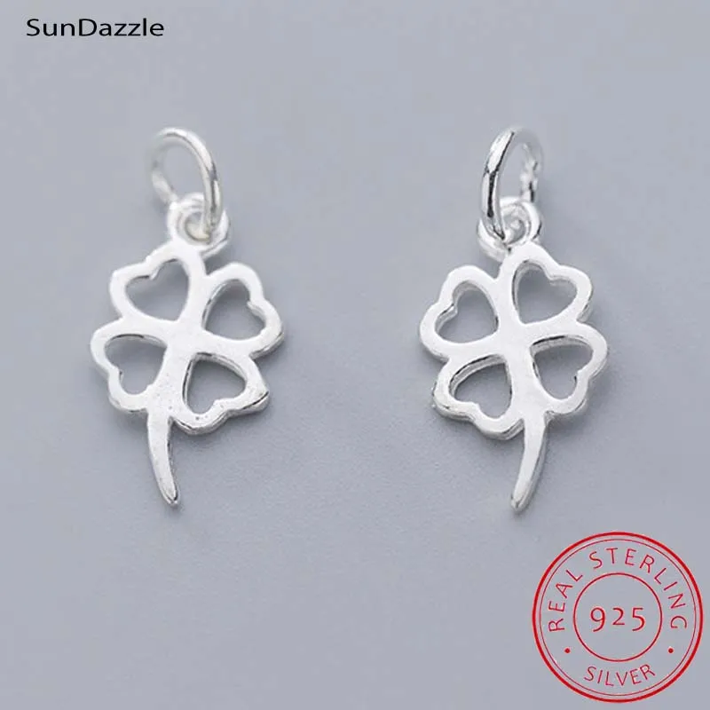 

2pcs Genuine Real Pure Solid 925 Sterling Silver Pendants Women Jewelry Flower Necklace Bracelet Pendant Jewelry Findings Charms