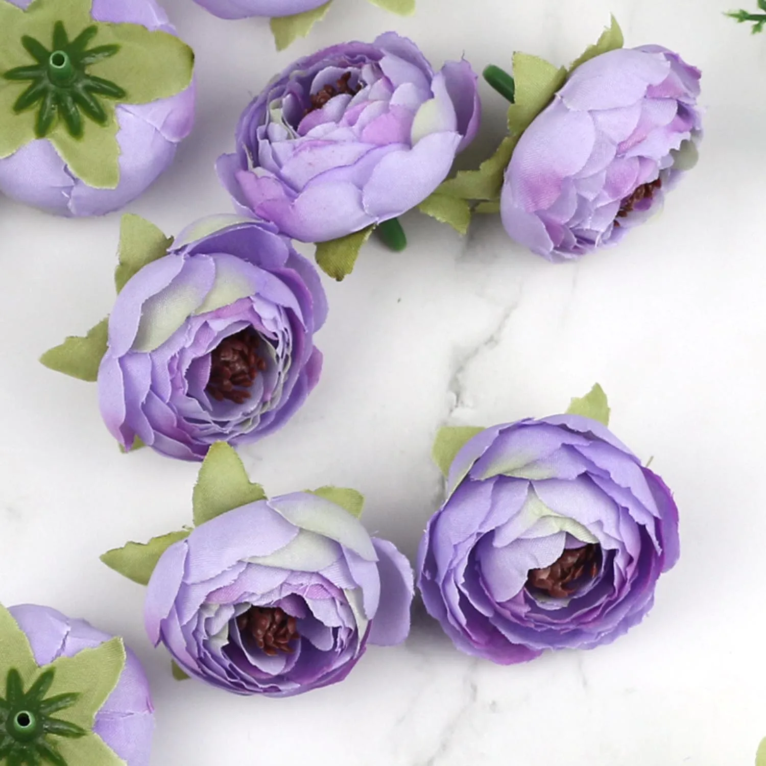 

Lulang 15PCS 5cm Lavender Artificial Camellia Flower Heads Artificial Peony Flowers for Wedding Home Decoration DIY Fake Flowers