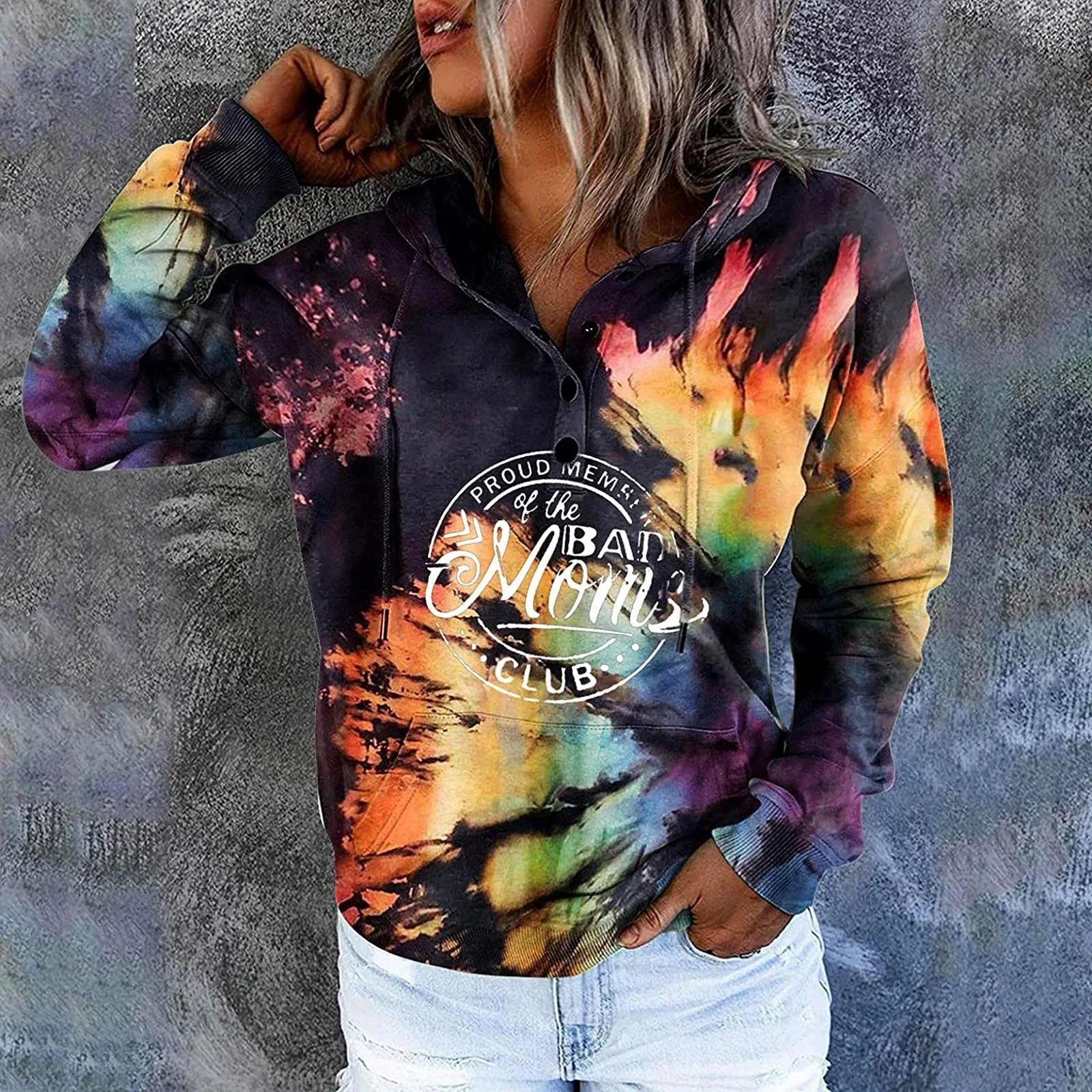 

Толстовка Женская с принтом на завязках, повседневный Топ с длинным рукавом, пуловер оверсайз, винтажная осенняя одежда, толстовки