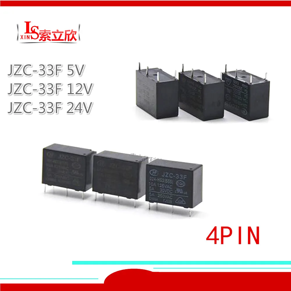 5 шт./лот Мощность реле JZC 33F 005 HS3 012 024 HF33F 10A 4PIN|Реле| |