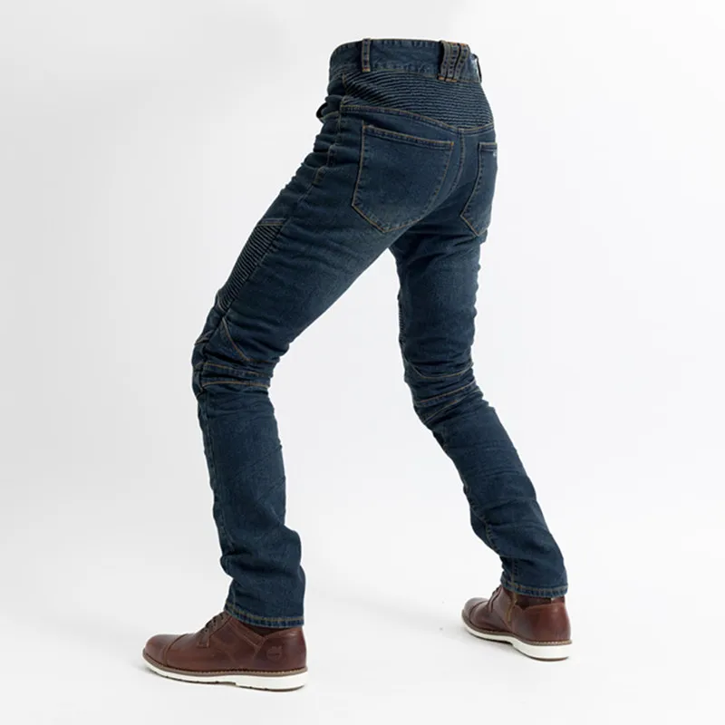 Весной и летом мотоцикл Штаны джинсы для езды ударопрочный в байкерском стиле